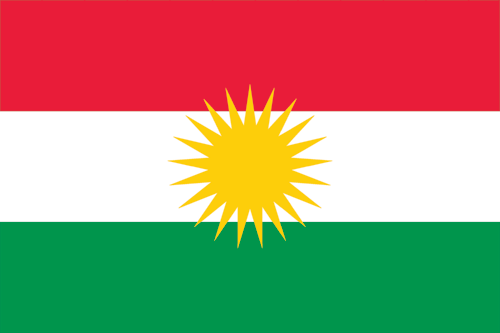 Bandiera del Kurdistan iracheno in Iraq