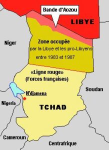 Mappa Libia Chad Striscia Aozou Francia 